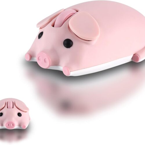 Cute Piggy Wireless Mouse Bluetooth USB Dual Mode Silent Design