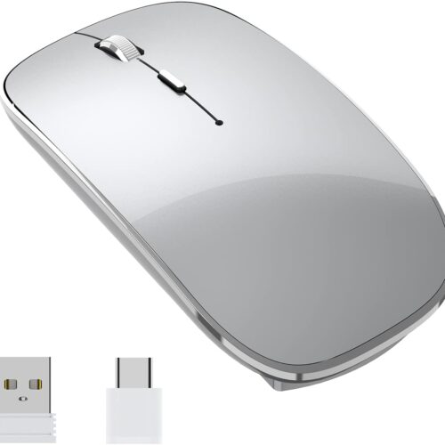 Ultra slim Wireless Bluetooth Mouse Rechargeable Silent with LED Light