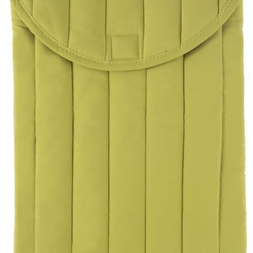 Puffy protective carrying case with streak green design fits 13-14 inch laptops