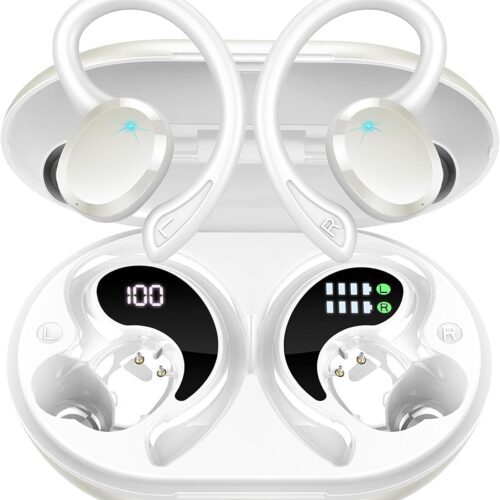 Bluetooth 5.4 Sports Headphones Deep Bass Noise Cancellation Waterproof Long Battery Life