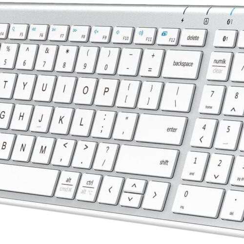 Bluetooth 5.1 Wireless Keyboard Full Size with Numeric Keypad and Multi Device Compatibility