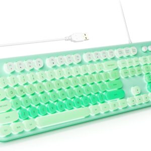 Backlit Retro Typewriter Style Keyboard Cute Full Size LED Illuminated