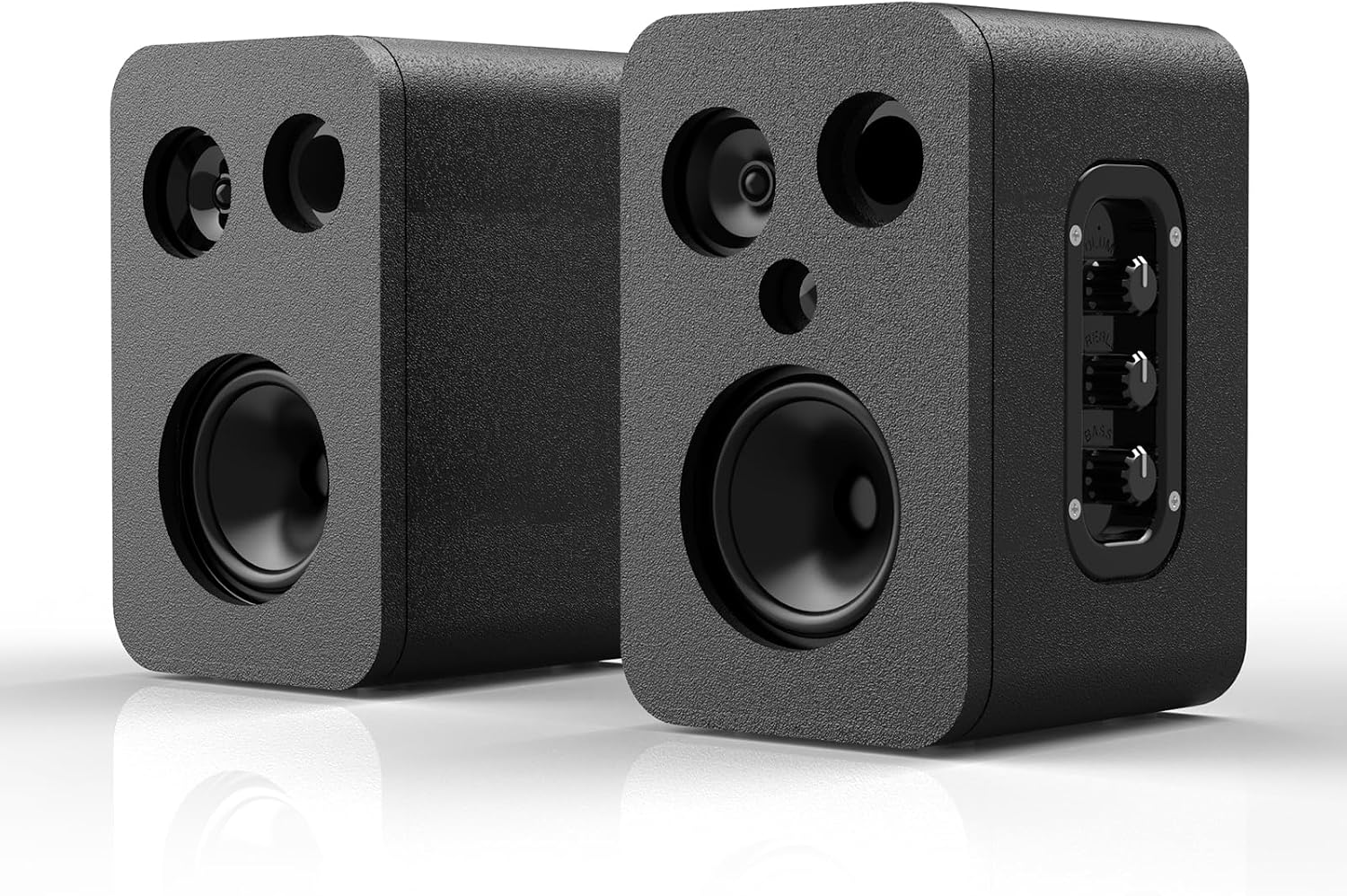 Active Bluetooth Bookshelf Speakers Wooden Cabinet with 3D Surround Sound
