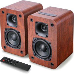 Bluetooth Bookshelf Speakers Vinyl Compatible Multi Input Active System