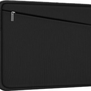 Durable slim laptop carrying bag with front pocket fits 15-16 inch notebooks black color