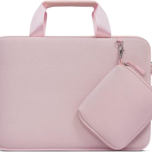 Waterproof PU leather laptop sleeve bag fits 15-16 inch laptops black protective vertical case